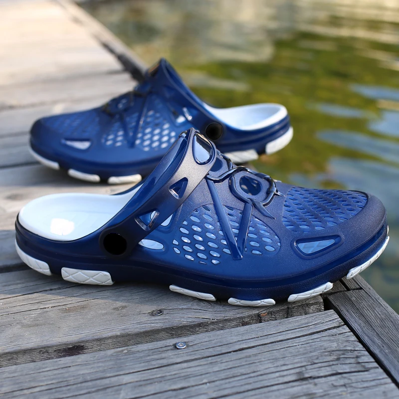 Men's lightweight slip-on sandals, indoor non-slip, outdoor beach casual, daily wear, comfortable slip-on shoes, fashionable clo