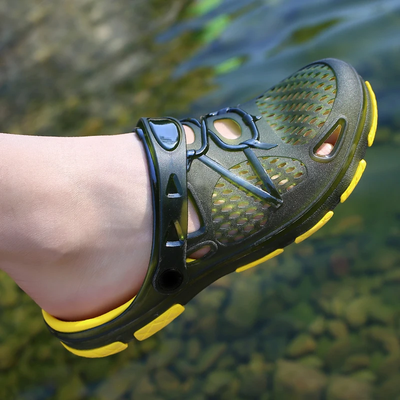 Men's lightweight slip-on sandals, indoor non-slip, outdoor beach casual, daily wear, comfortable slip-on shoes, fashionable clo