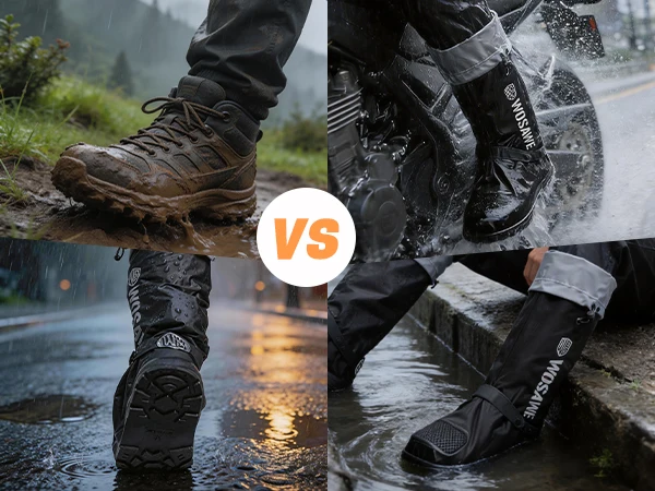 WOSAWE Rain Shoe Covers Unisex Waterproof Covers Motorcycle Cycling Bike Reusable Rainproof Shoes Cover Outdoor Boots Covers