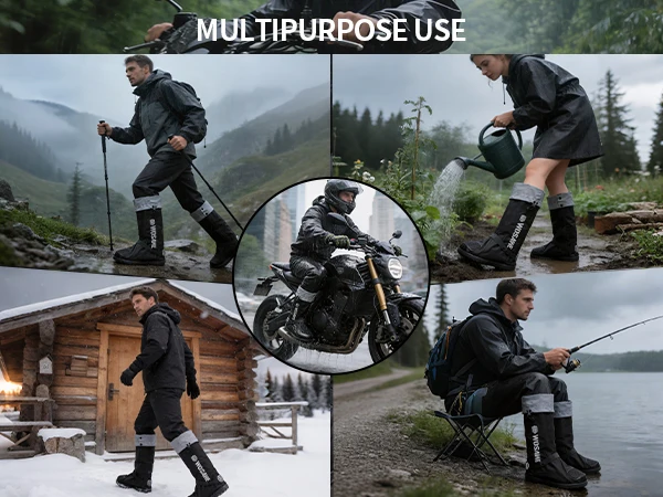WOSAWE Rain Shoe Covers Unisex Waterproof Covers Motorcycle Cycling Bike Reusable Rainproof Shoes Cover Outdoor Boots Covers