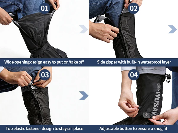 WOSAWE Rain Shoe Covers Unisex Waterproof Covers Motorcycle Cycling Bike Reusable Rainproof Shoes Cover Outdoor Boots Covers