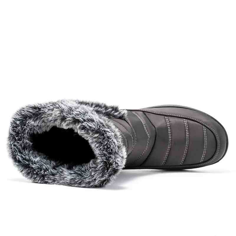 Thick Warm Long Plush Waterproof Snow Boots Women Winter 2025 Non Slip Soft Fur Ankle Boots Woman Plus Size 44 Cotton Shoes Mom