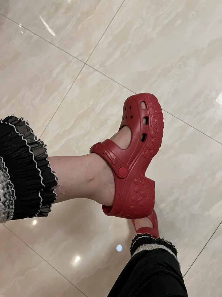 SHAJI Women Closed Toe EVA Platform Mules, Fashion Chunky High Heel Non Slip Sandals, Beach Outdoor Thick Sole Footwear