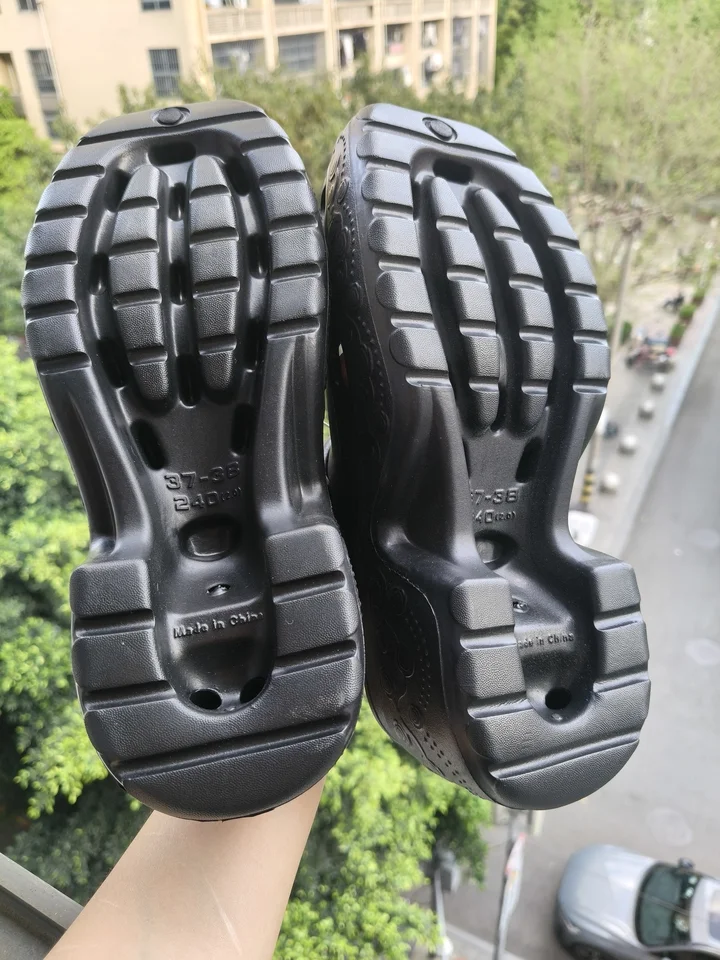 SHAJI Women Closed Toe EVA Platform Mules, Fashion Chunky High Heel Non Slip Sandals, Beach Outdoor Thick Sole Footwear