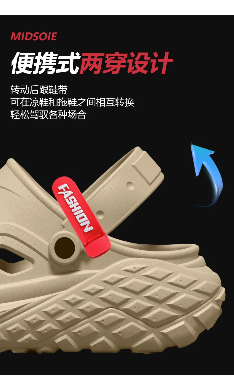 Operating room hole shoes men's 2026 summer new non-slip deodorant arch support wear wear wear cool slippers men