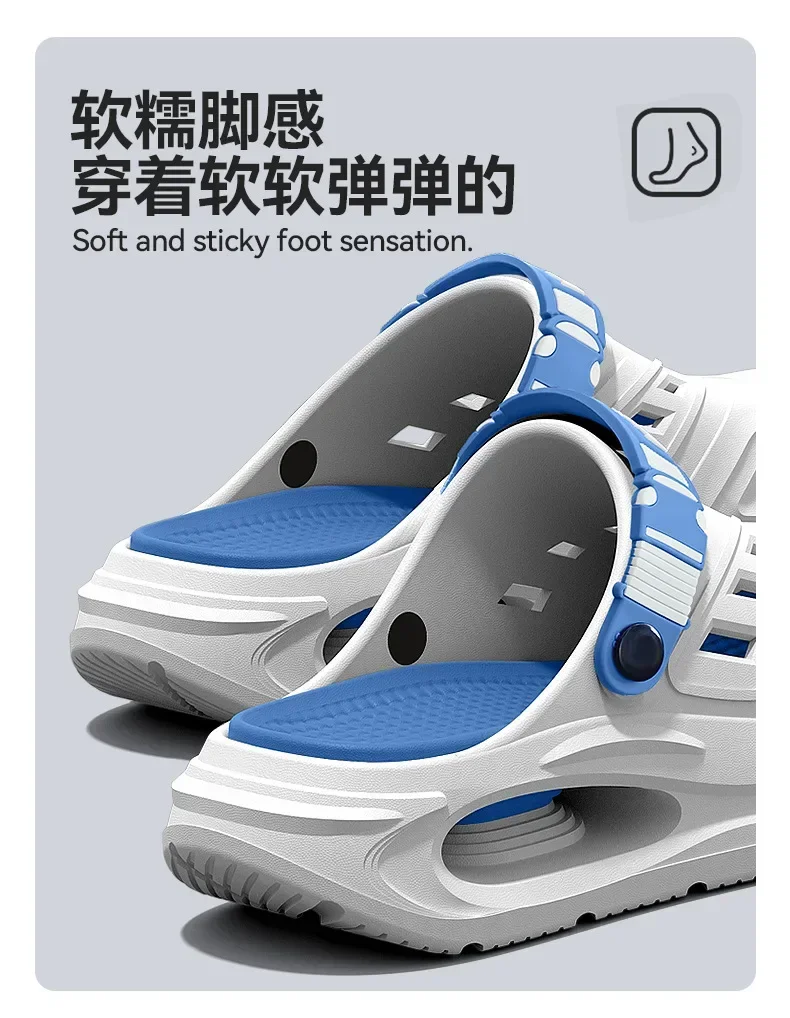Arch Support, anti Slip, Soft Sole, Wear-Resistant Cool Slippers for Wearing, Thick Sole Breathable Odor Proof Summer Hole Shoes