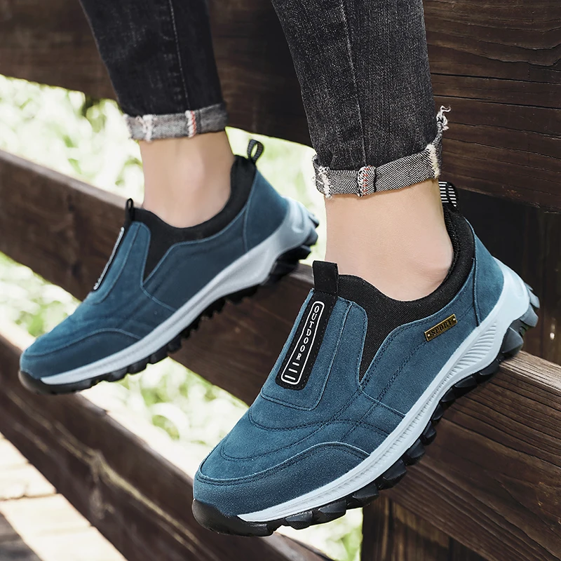 Men's Non-slip Casual Sports Shoes Wear-resistant Hiking Shoes Outdoor Fashion Comfortable Flat Walking Shoes for Men