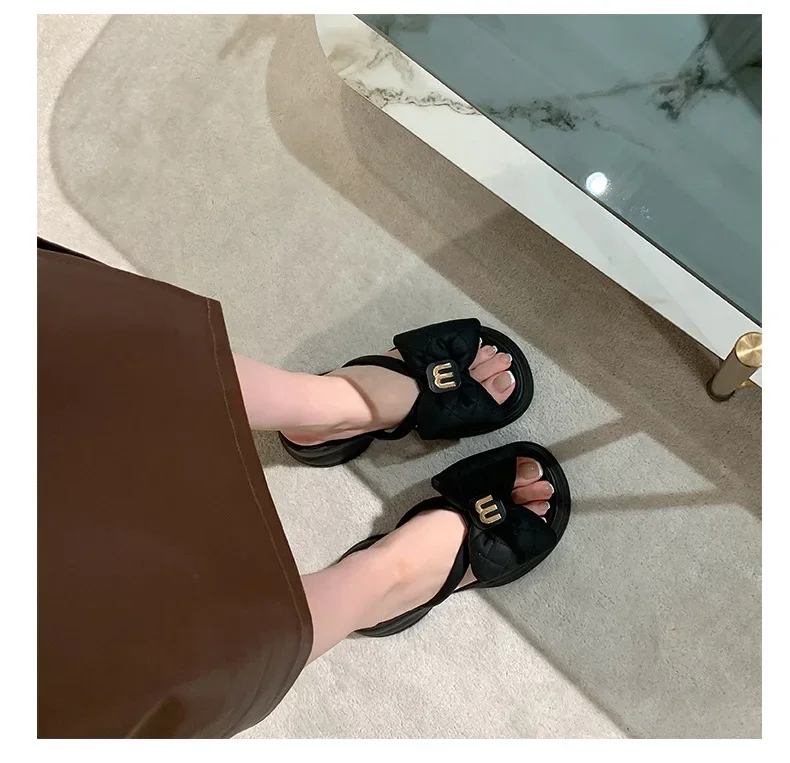 2024 summer New Fashion Women Shoes Slippers Comfortable Platform Shoe High Heels Leisure flower outdoor beach Slipper Women
