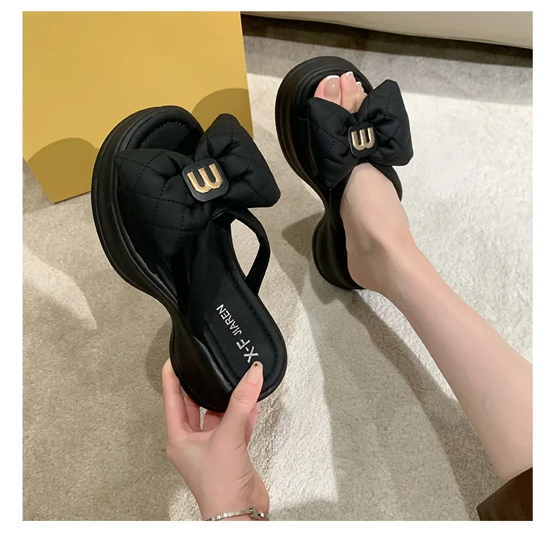 2024 summer New Fashion Women Shoes Slippers Comfortable Platform Shoe High Heels Leisure flower outdoor beach Slipper Women