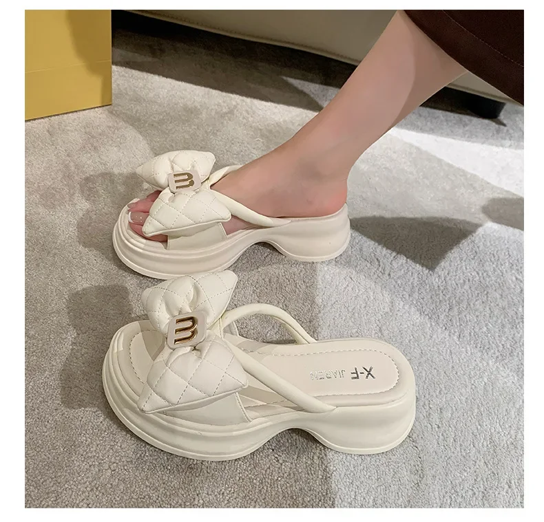 2024 summer New Fashion Women Shoes Slippers Comfortable Platform Shoe High Heels Leisure flower outdoor beach Slipper Women