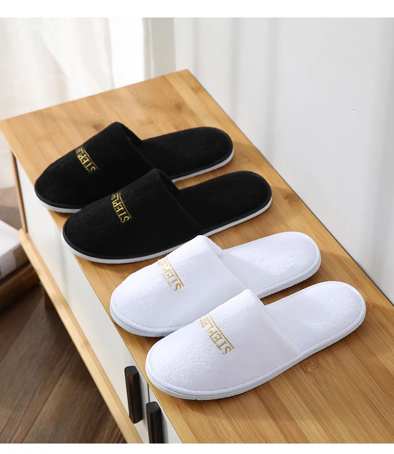 6 Pairs/Lot Winter Slippers Men Women Kids Disposable Hotel Slippers Home Slides Travel Sandals Hospitality Guest Footwear Shoes