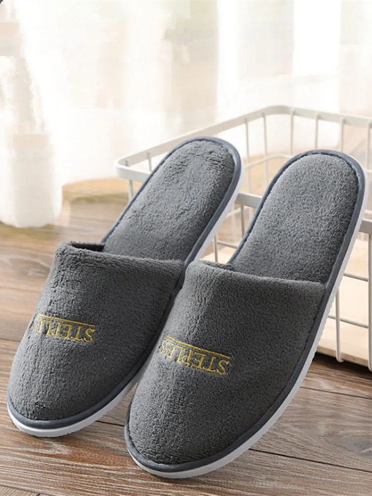 6 Pairs/Lot Winter Slippers Men Women Kids Disposable Hotel Slippers Home Slides Travel Sandals Hospitality Guest Footwear Shoes