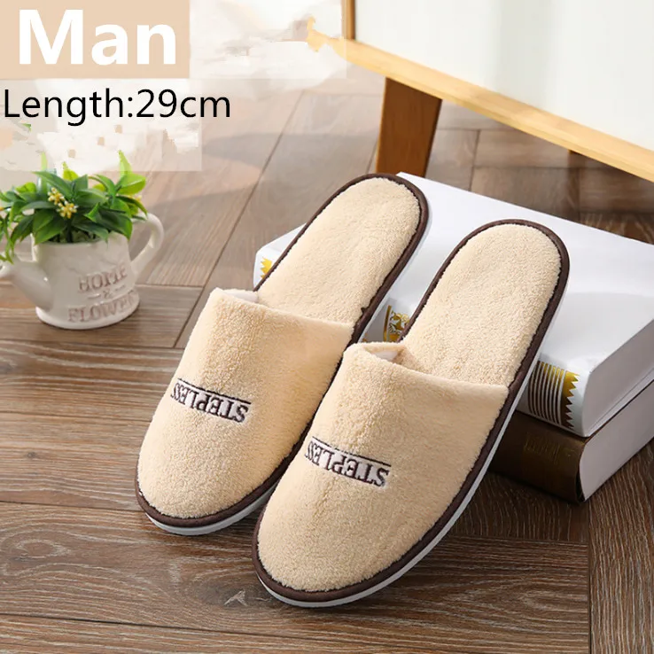 6 Pairs/Lot Winter Slippers Men Women Kids Disposable Hotel Slippers Home Slides Travel Sandals Hospitality Guest Footwear Shoes