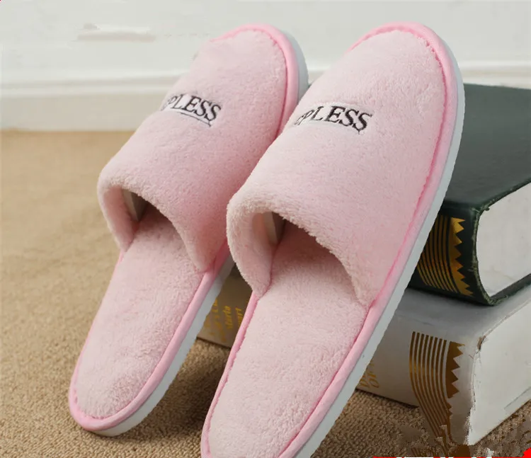 6 Pairs/Lot Winter Slippers Men Women Kids Disposable Hotel Slippers Home Slides Travel Sandals Hospitality Guest Footwear Shoes
