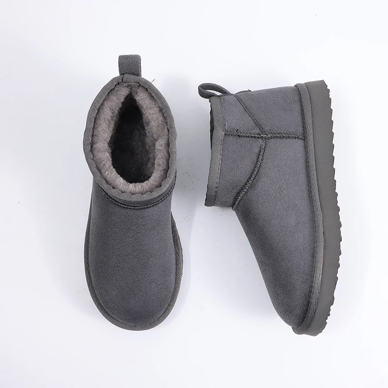 Smile PoP New Winter Cotton Women Boots Warm Suede Women Shoes Casual Plush Mini Cotton Snow Boots Nonslip Furry Ankle Shoes
