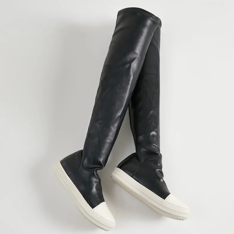 Stretch Over The Knee Boots Women Thick Bottom Platform Height Increasing Designer Long Boots Large Size All Match Botas Casual