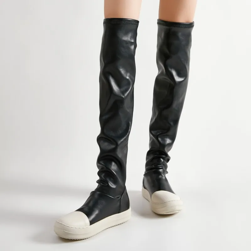 Stretch Over The Knee Boots Women Thick Bottom Platform Height Increasing Designer Long Boots Large Size All Match Botas Casual