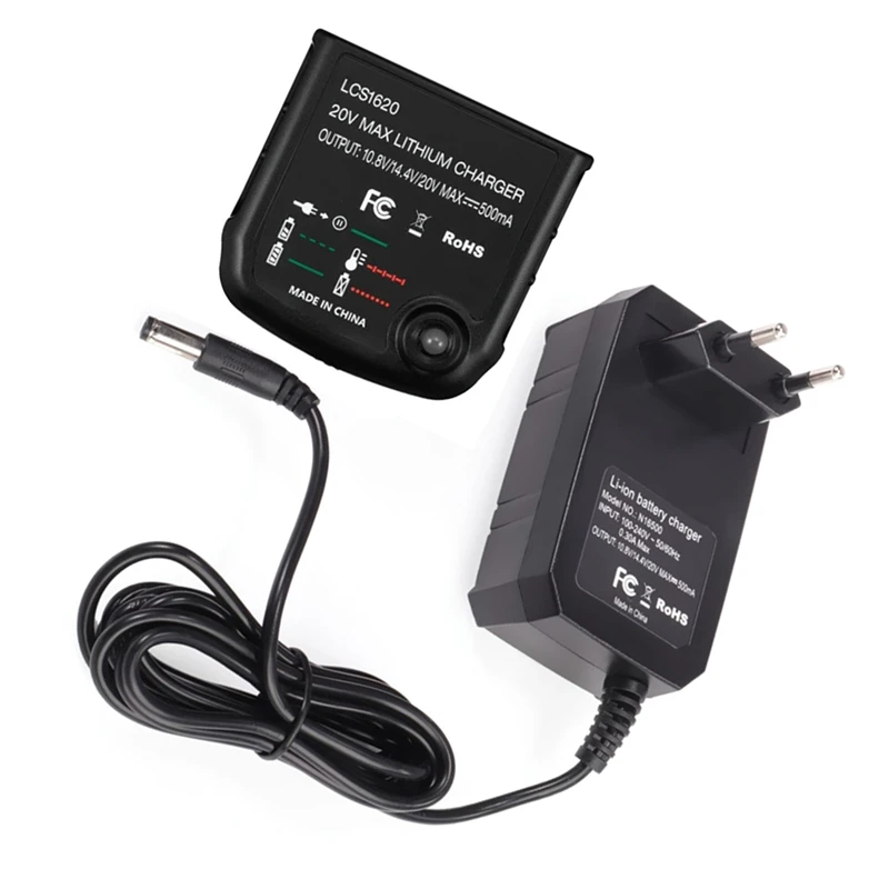 ABFKW Li Battery Charger for Black Decker 10.8V 14.4V 20V LBXR20 LB20 LBX20 LBX4020 Electric Drill Screwdriver Tool,EU Plug