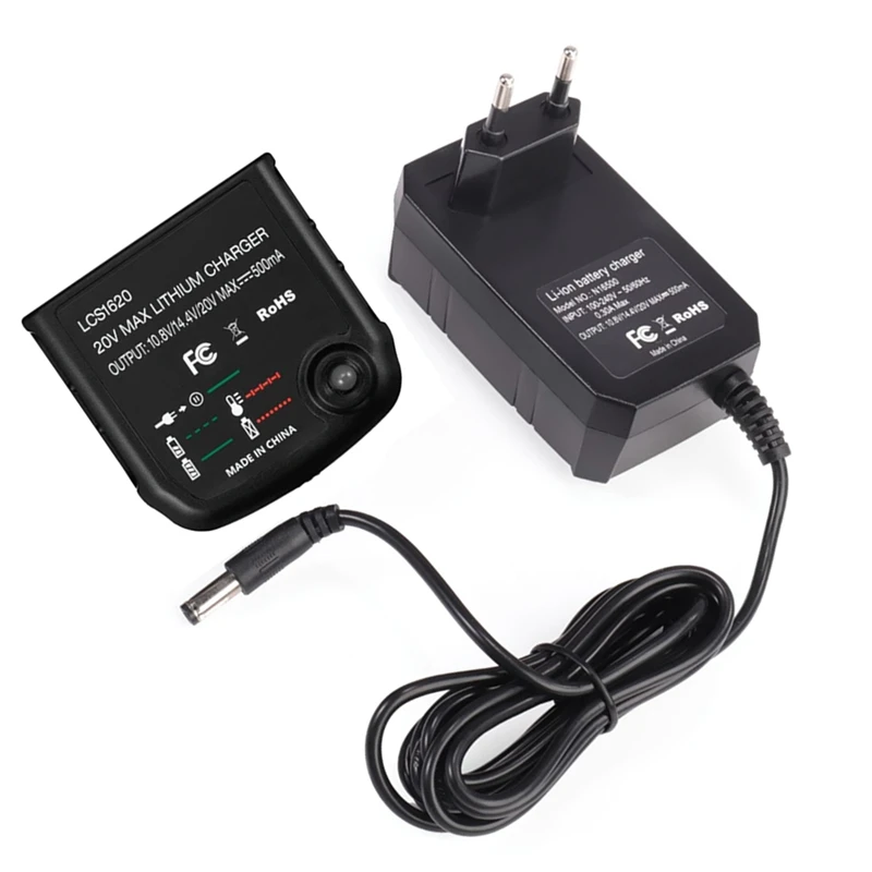 ABFKW Li Battery Charger for Black Decker 10.8V 14.4V 20V LBXR20 LB20 LBX20 LBX4020 Electric Drill Screwdriver Tool,EU Plug