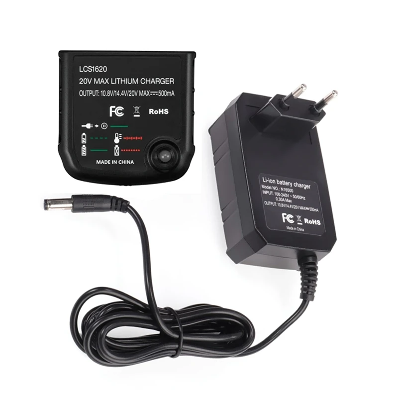 ABFKW Li Battery Charger for Black Decker 10.8V 14.4V 20V LBXR20 LB20 LBX20 LBX4020 Electric Drill Screwdriver Tool,EU Plug