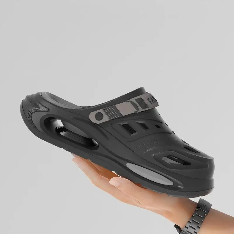 Men's Hollow Slippers, Men's Summer Outer Wear, New Trendy Thick-Soled Wear-Resistant, Non-Slip, Non-Stinky Feet, Two-Wear Boys' Slippers