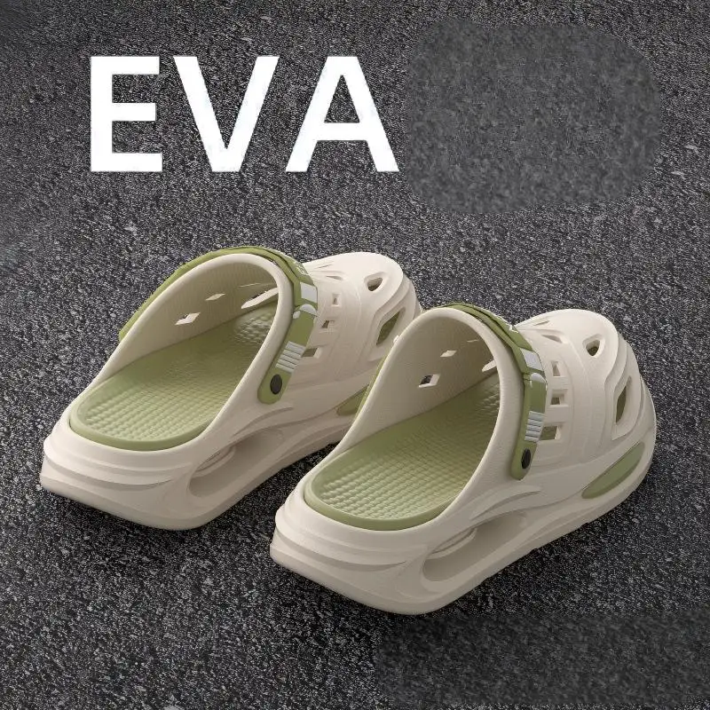 Men's Hollow Slippers, Men's Summer Outer Wear, New Trendy Thick-Soled Wear-Resistant, Non-Slip, Non-Stinky Feet, Two-Wear Boys' Slippers