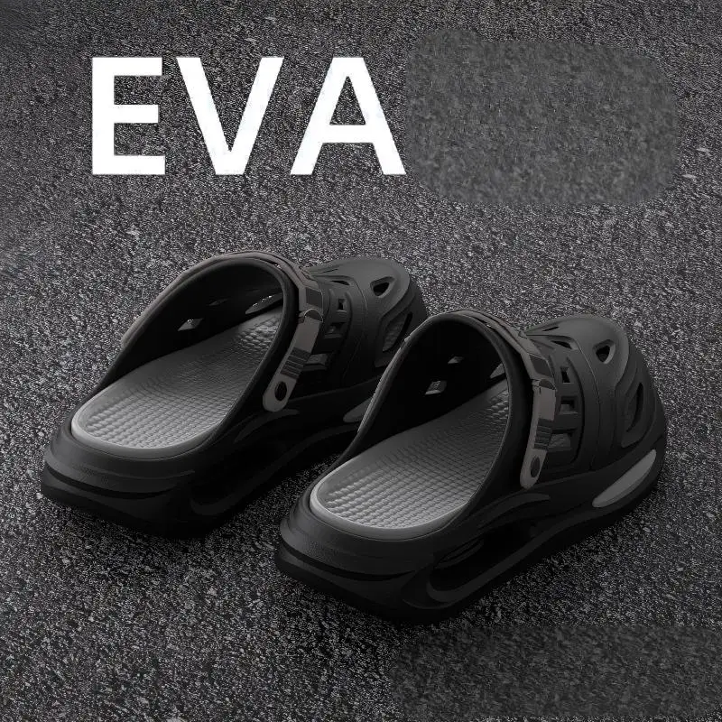 Men's Hollow Slippers, Men's Summer Outer Wear, New Trendy Thick-Soled Wear-Resistant, Non-Slip, Non-Stinky Feet, Two-Wear Boys' Slippers