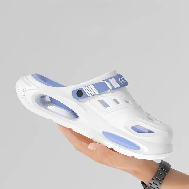 Men's Hollow Slippers, Men's Summer Outer Wear, New Trendy Thick-Soled Wear-Resistant, Non-Slip, Non-Stinky Feet, Two-Wear Boys' Slippers