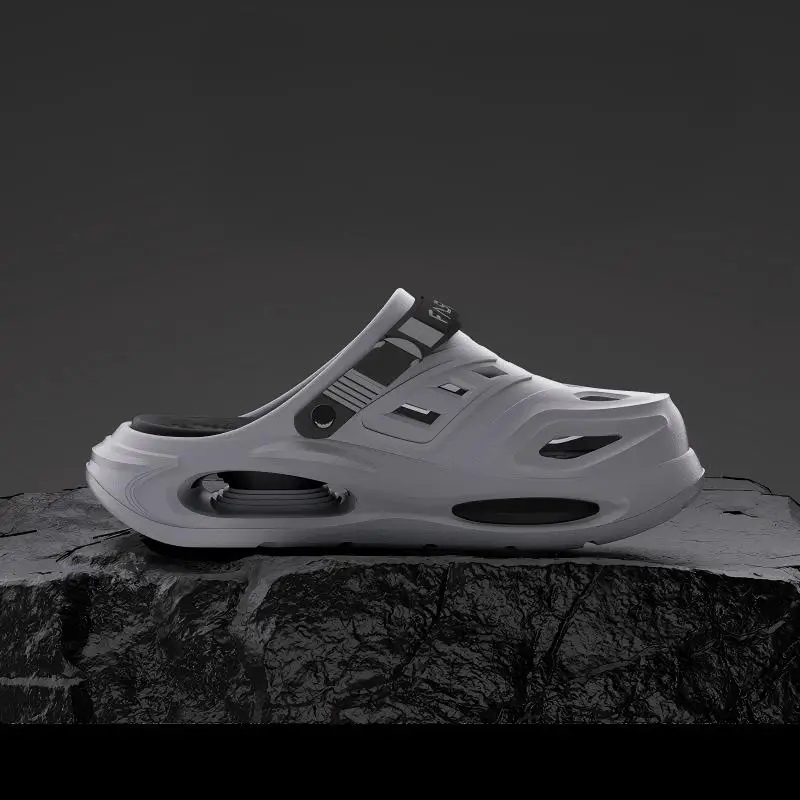 Men's Hollow Slippers, Men's Summer Outer Wear, New Trendy Thick-Soled Wear-Resistant, Non-Slip, Non-Stinky Feet, Two-Wear Boys' Slippers