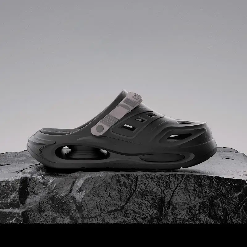 Men's Hollow Slippers, Men's Summer Outer Wear, New Trendy Thick-Soled Wear-Resistant, Non-Slip, Non-Stinky Feet, Two-Wear Boys' Slippers