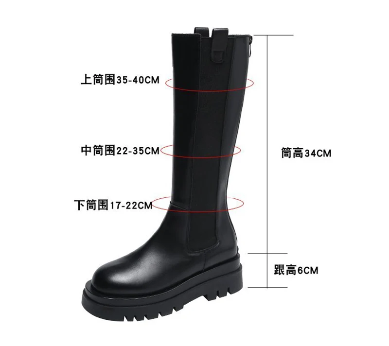 Platform Women Knight Long Boots Fashion Warm Fur Shoes Autumn Winter Square Heels Ladies Knee High Booties
