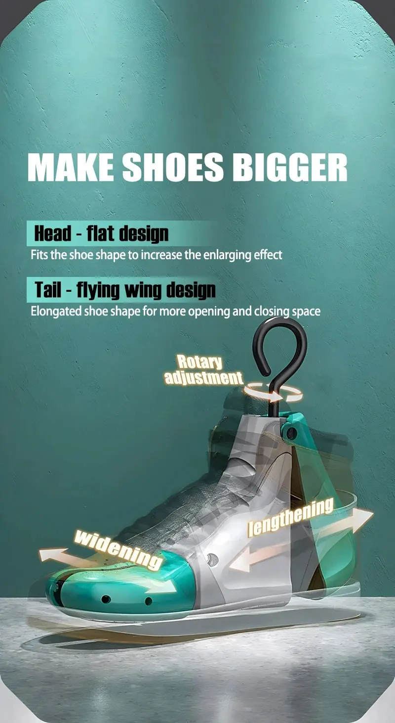 1/2Pcs Universal Shoe Stretcher Adjustable Boot Stretcher PC Sneaker Shoe Widener with Steel Shaft for Left&Right Shoe Expander