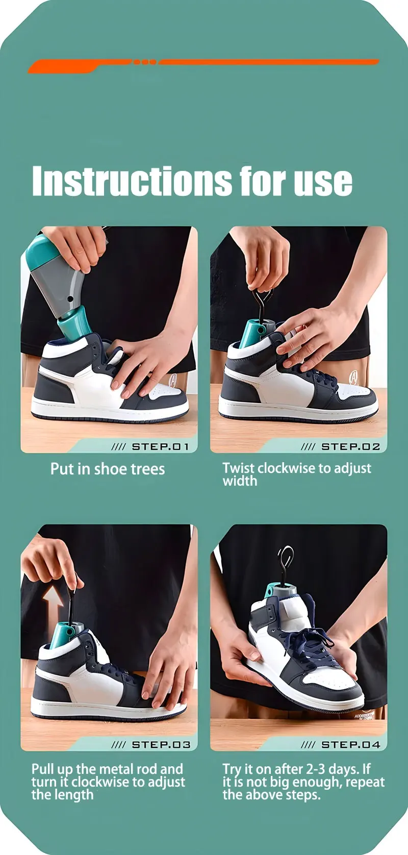 1/2Pcs Universal Shoe Stretcher Adjustable Boot Stretcher PC Sneaker Shoe Widener with Steel Shaft for Left&Right Shoe Expander