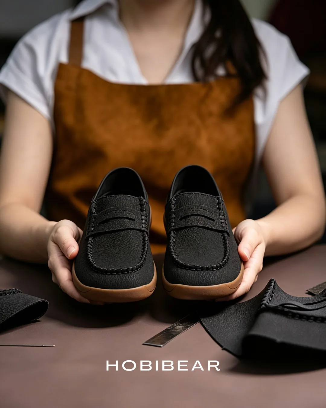 HOBIBEAR Women Barefoot Loafers Wide Width Slip on Lightweight Shoes Comfortable Artificial Leather Flats