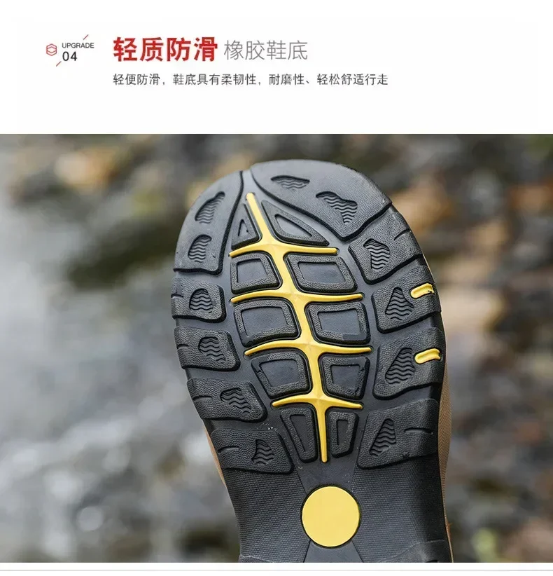 2026 New Men's Sandals Handmade Thick Bottom Rubber Breathable Casual Slip-On Beach Shoes Leather Upgraded Version