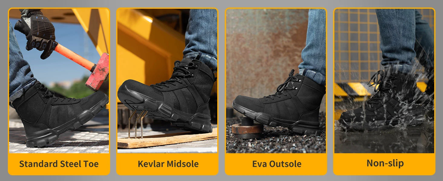 Lightweight Protection Safety Shoes Men Steel Toe Anti Smash Work Shoes Anti-puncture Indestructible Man Safety Boots Outdoor
