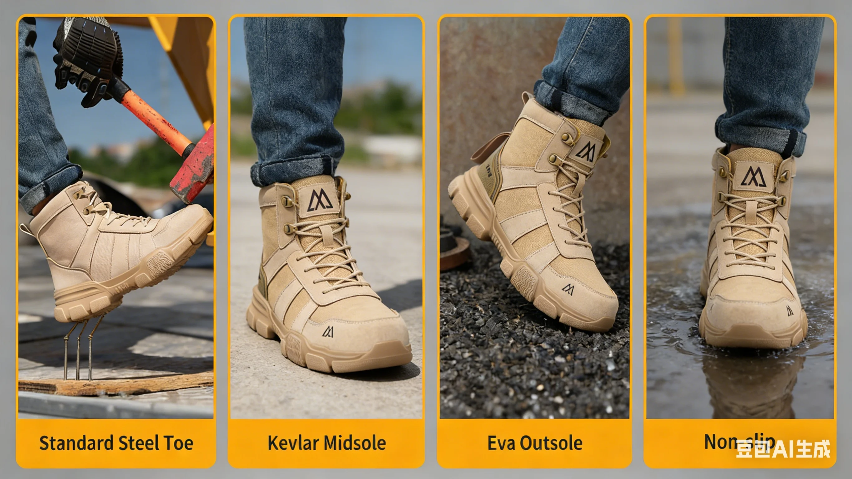 Lightweight Protection Safety Shoes Men Steel Toe Anti Smash Work Shoes Anti-puncture Indestructible Man Safety Boots Outdoor
