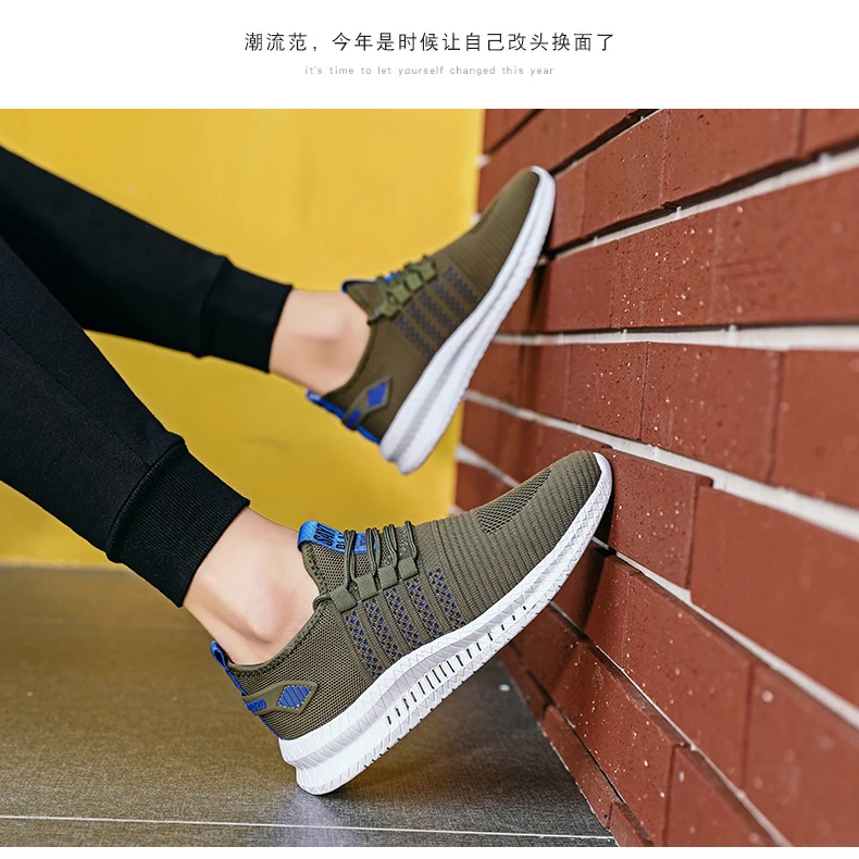 2026 New Fashion Sneakers Lightweight Men Casual Shoes Breathable Male Footwear Lace Up Walking Shoe