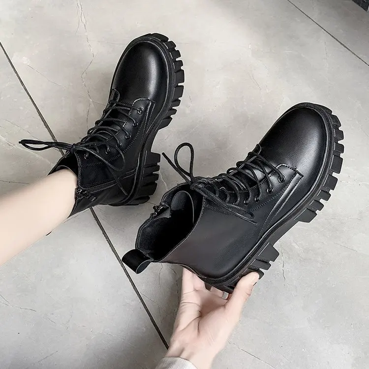 New Women Leather Face Boots Outdoor nonslip walking shoe Fashion comfort soft soled boots casual female shoes Mujer