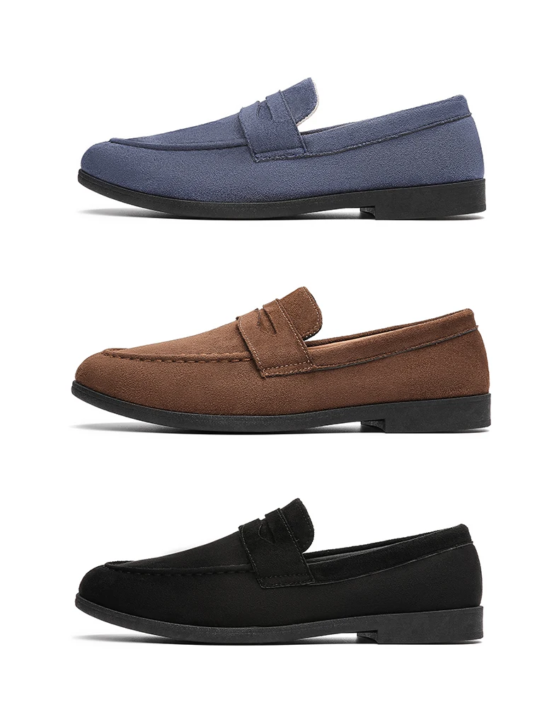 Men's Fashion Casual Suede Genuine Leather Slip-On Driving Loafers Comfortable Lightweight Moccasins for Party And Wedding Flat
