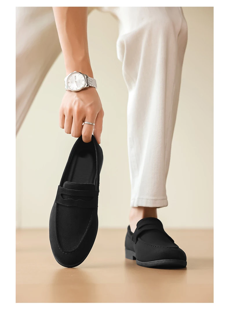 Men's Fashion Casual Suede Genuine Leather Slip-On Driving Loafers Comfortable Lightweight Moccasins for Party And Wedding Flat