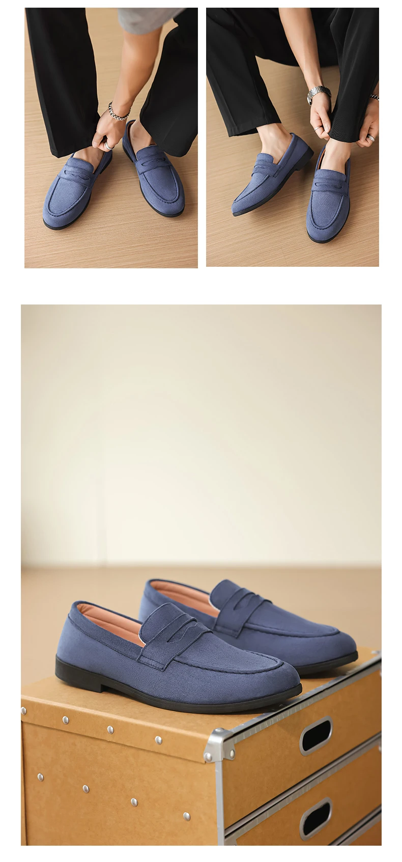 Men's Fashion Casual Suede Genuine Leather Slip-On Driving Loafers Comfortable Lightweight Moccasins for Party And Wedding Flat