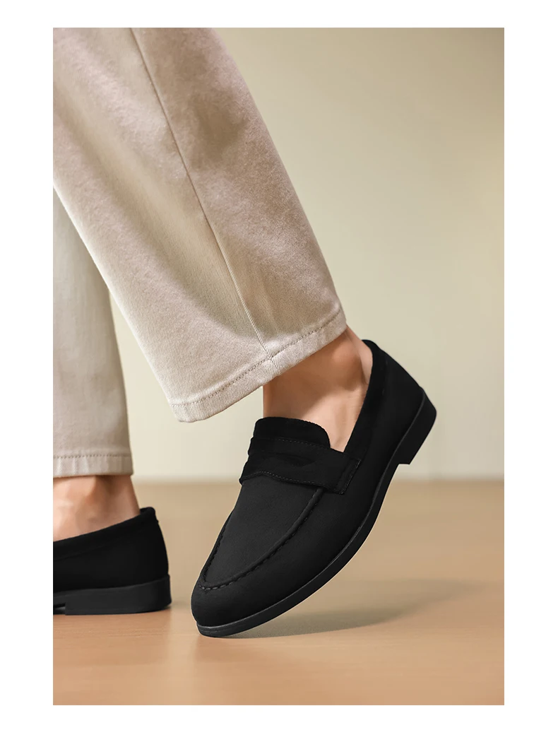 Men's Fashion Casual Suede Genuine Leather Slip-On Driving Loafers Comfortable Lightweight Moccasins for Party And Wedding Flat