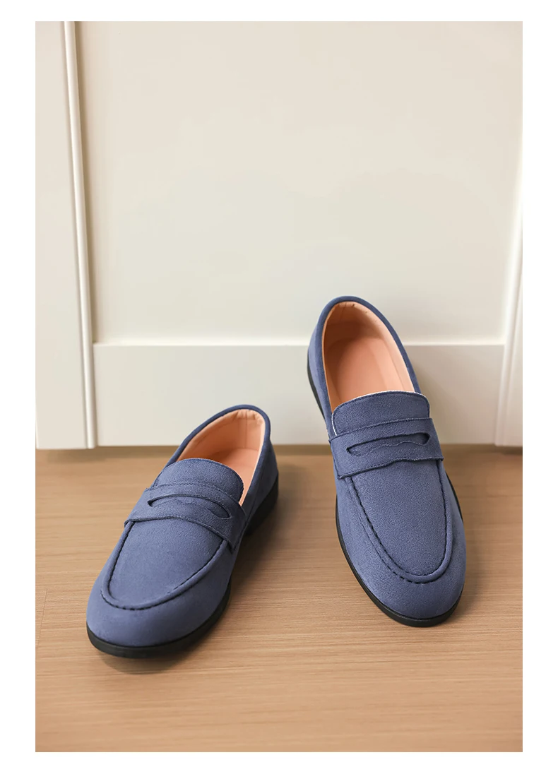 Men's Fashion Casual Suede Genuine Leather Slip-On Driving Loafers Comfortable Lightweight Moccasins for Party And Wedding Flat