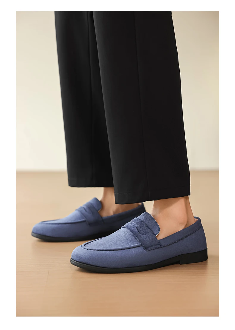 Men's Fashion Casual Suede Genuine Leather Slip-On Driving Loafers Comfortable Lightweight Moccasins for Party And Wedding Flat