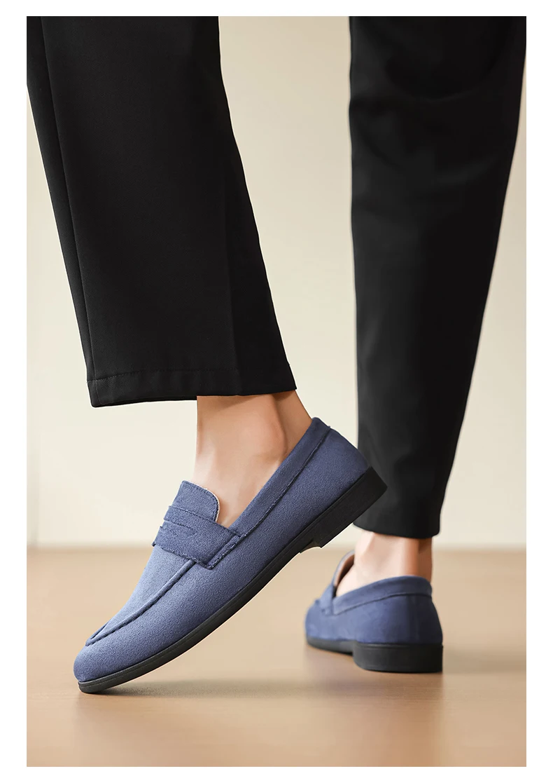 Men's Fashion Casual Suede Genuine Leather Slip-On Driving Loafers Comfortable Lightweight Moccasins for Party And Wedding Flat