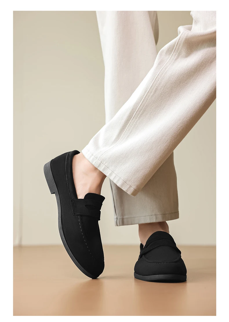 Men's Fashion Casual Suede Genuine Leather Slip-On Driving Loafers Comfortable Lightweight Moccasins for Party And Wedding Flat