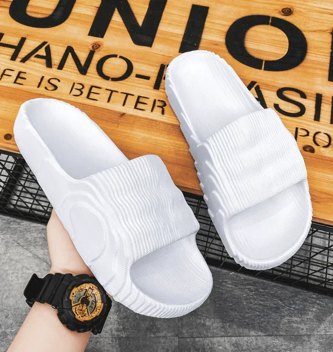 Soft Home Slippers Couple Summer Indoor Skid Proof Bathroom Slippers Sandals Hotel Solid Color Men Women Flip Flops Flat Shoes