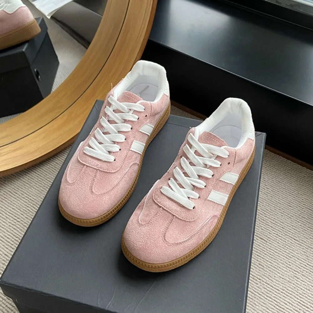 Women's Fashion Tennis Sneakers Flats Lace-up Vulcanized Shoes Autumn Outdoor Trainers Student Board Footwear