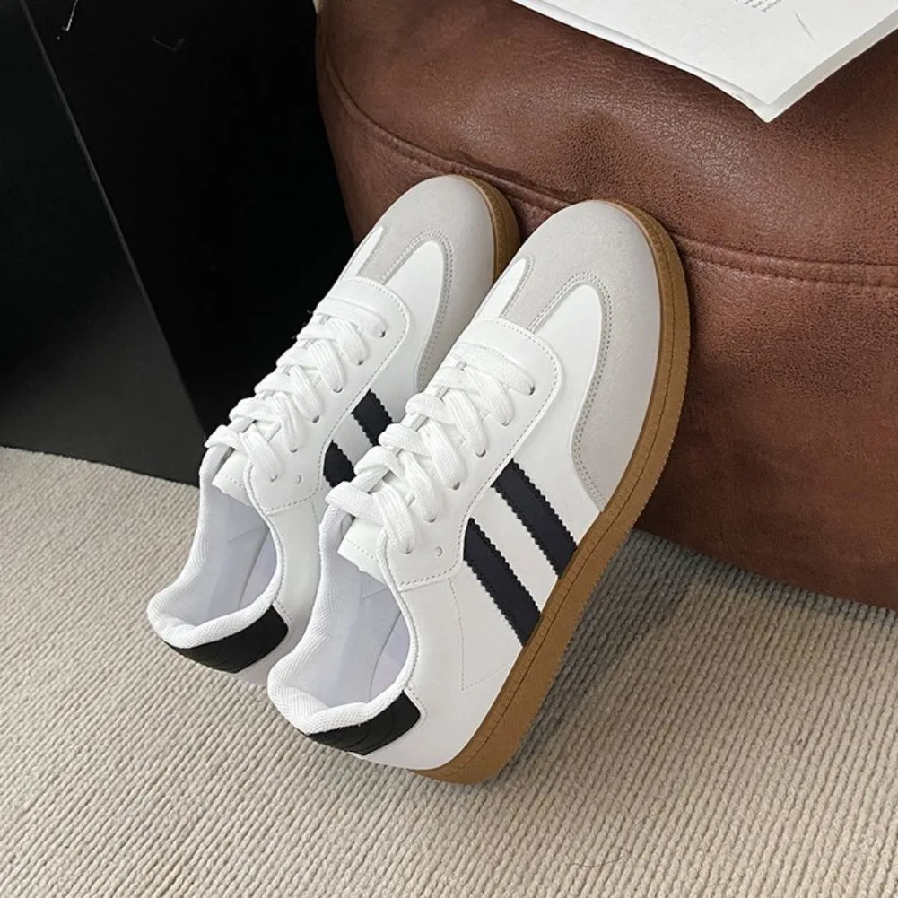 Women's Fashion Tennis Sneakers Flats Lace-up Vulcanized Shoes Autumn Outdoor Trainers Student Board Footwear